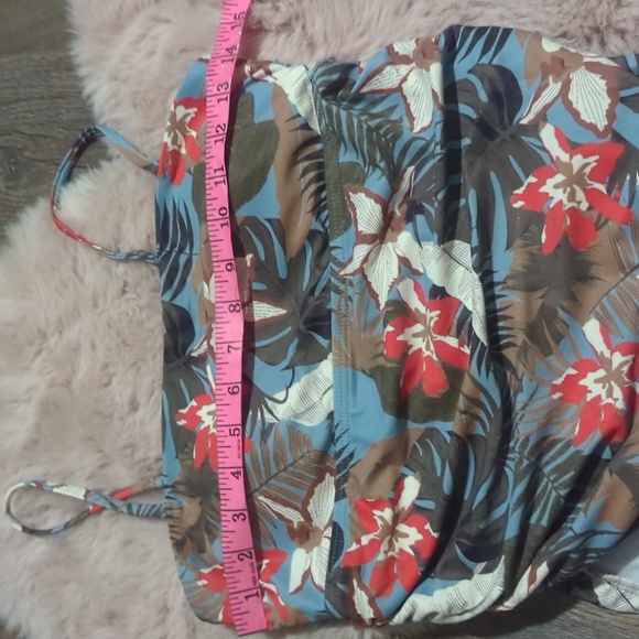 PINKBLUSH Blue Tropical Print One Piece Maternity Swimsuit ~ NWOT - Picture 10 of 13